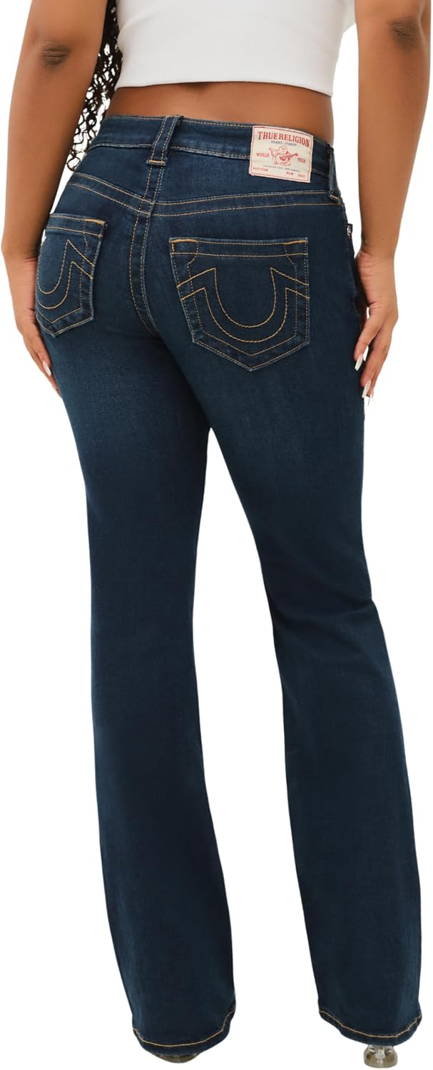 Detalle 2 de True Religion Becca Mid Rise Bootcut Crystal Flap Jeans for Women