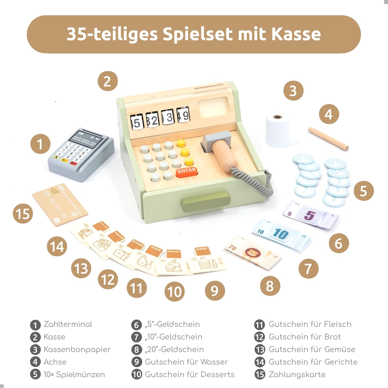 Thumbnail 5 de umu® Kinderkasse Holz 35 Teile