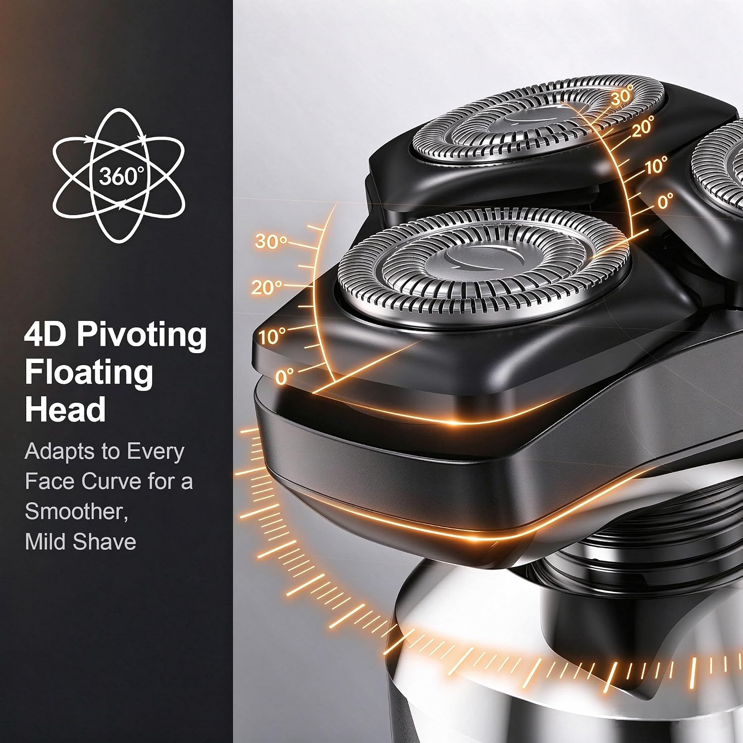 Detalle de OIAMTO FK-399-TitBNK 3-in-1 Waterproof Electric Shaver with 4D Floating Head