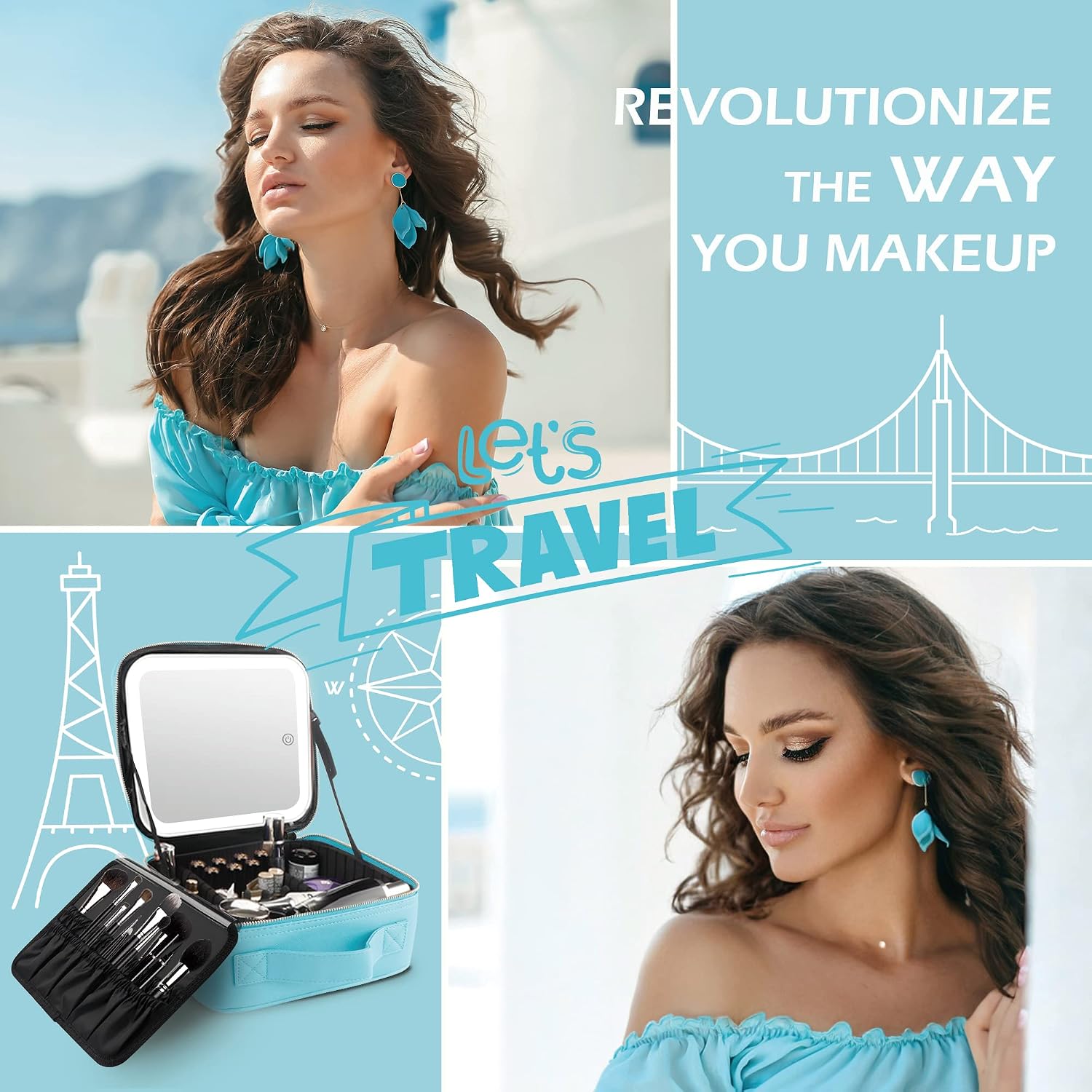Thumbnail 6 de MOMIRA Travel Makeup Bag with Lighted Mirror 2000mAh