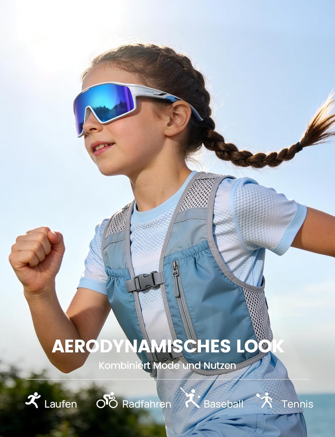 Thumbnail 5 de Lamicall Fahrradbrille Kinder – Ultraleicht, UV400, polarisierte Sportbrille aus TR-90