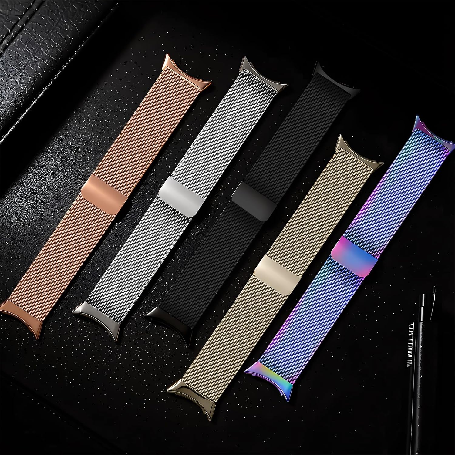 Detalle de HAYONLIY Google Pixel Watch用メタルバンド 41mm対応 ミラネーゼメッシュ・磁気調整
