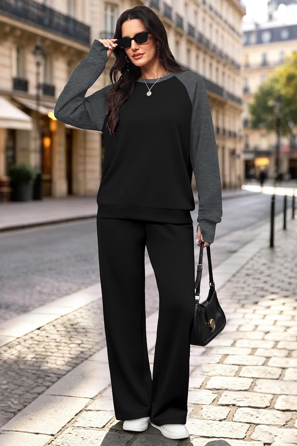 Detalle 2 de OFEEFAN Women's Lounge Set Polyester-Cotton Blend