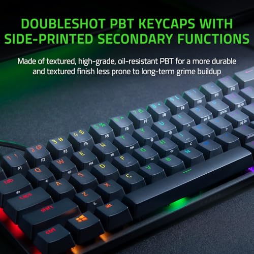Detalle de Razer Huntsman Mini (Red Switch) – Kompakte 60% Gaming-Tastatur im QWERTZ DE-Layout