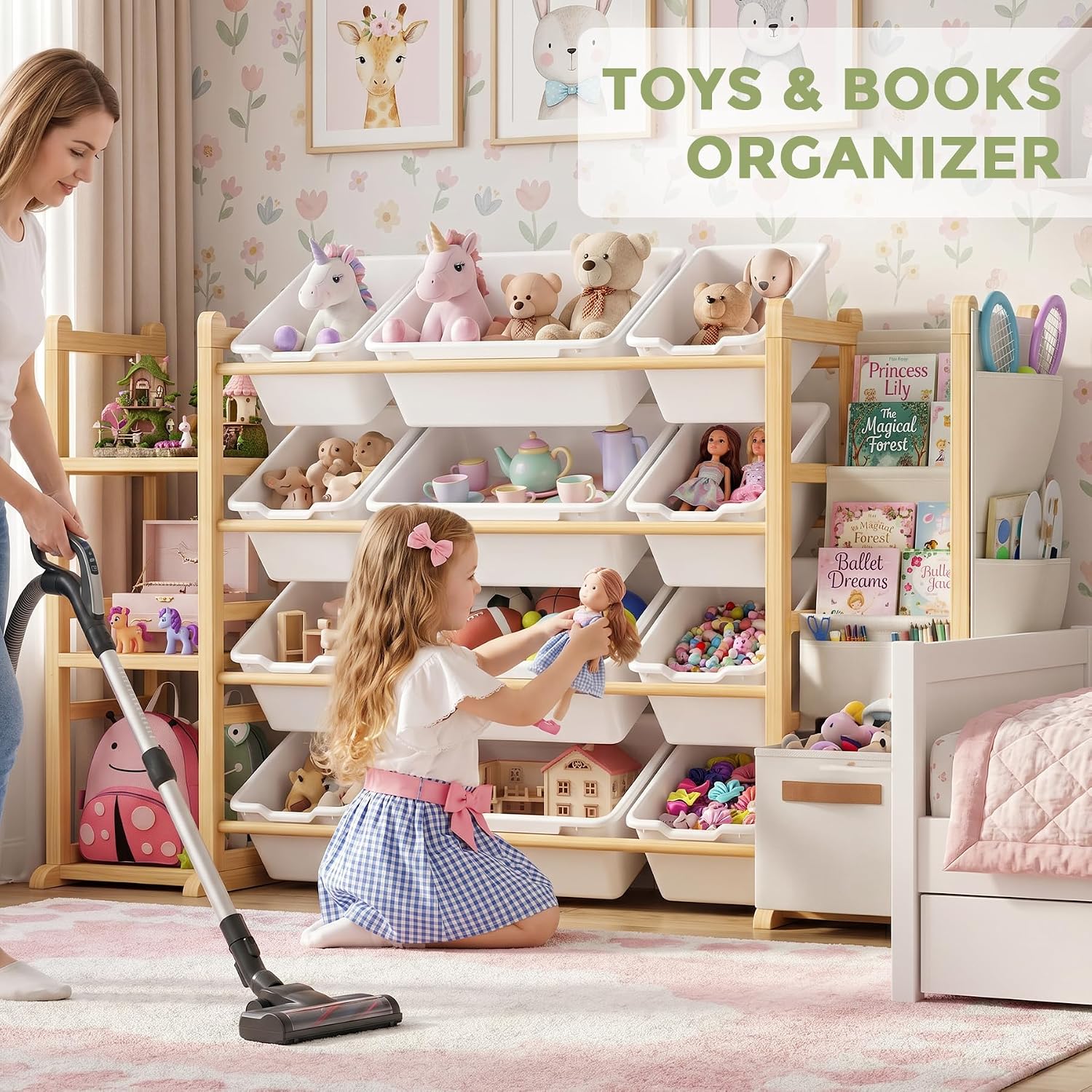 Detalle 2 de Toy Storage Organizer with 12 Bins