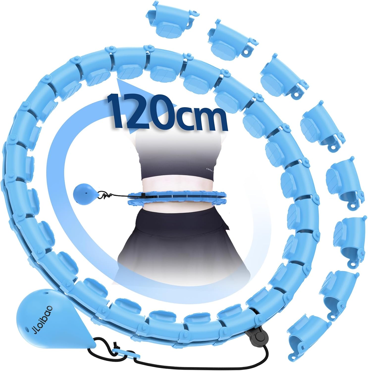 Thumbnail 6 de Weighted Hula Hoop for Adults (Plus Size) with 24 Detachable Links – Sweat Weight Ball