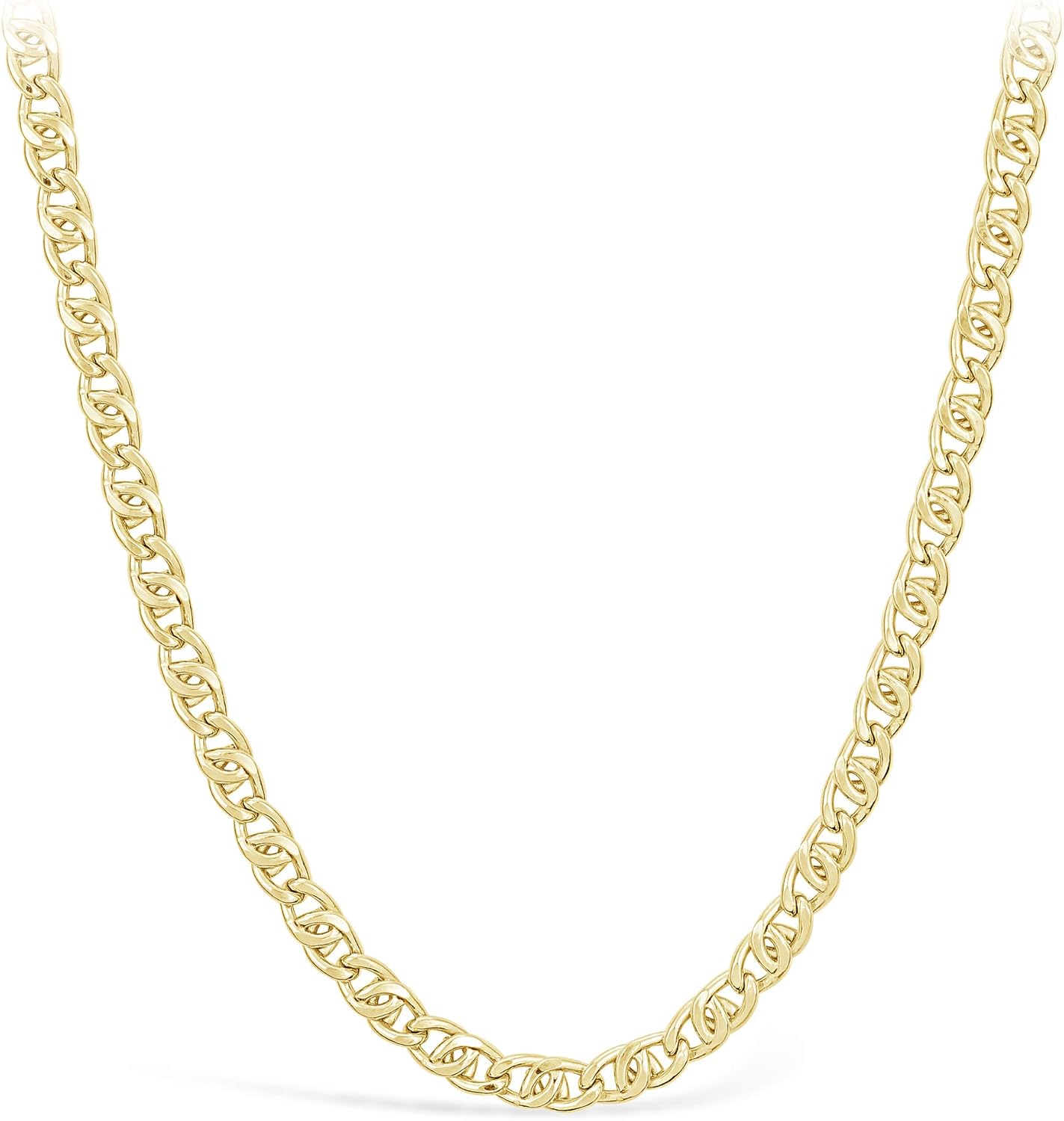 Detalle de Collana a catena in oro giallo 585 da 14 carati, unisex, 4 mm di larghezza