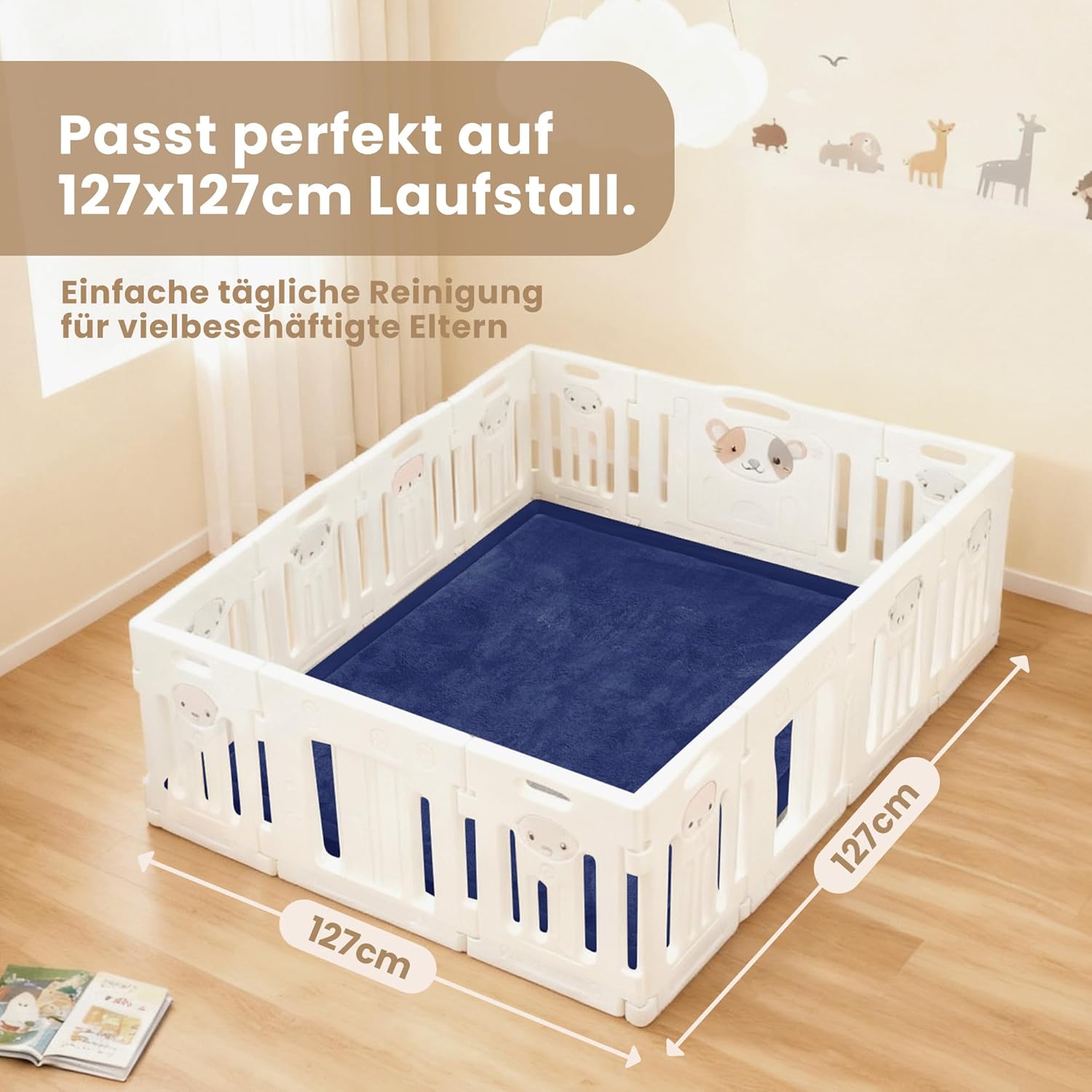 Thumbnail 6 de ACOMOPACK Baby-Krabbelmatte 127x127x3,5 cm – Memory-Schaum & rutschfeste Unterseite für das Kinderzimmer