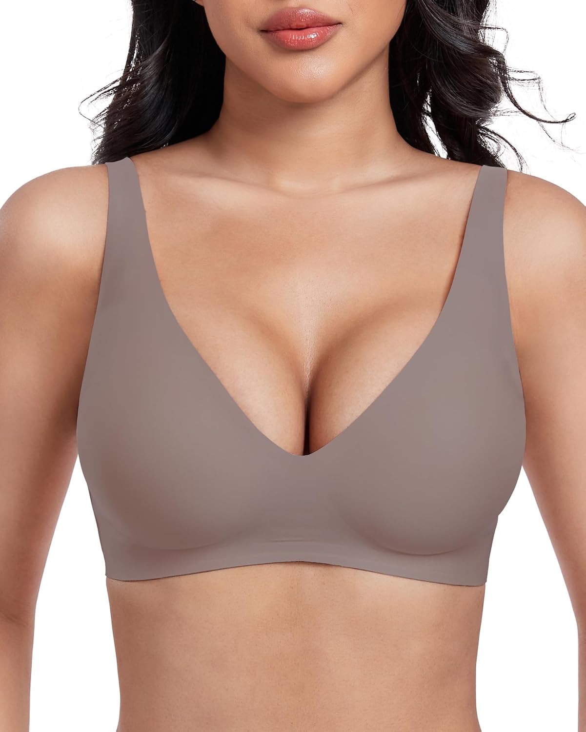 Detalle de GXOULRRA Jelly Bra Plunge Wireless Bralette, Deep V-Neck, Lift & Back Smoothing