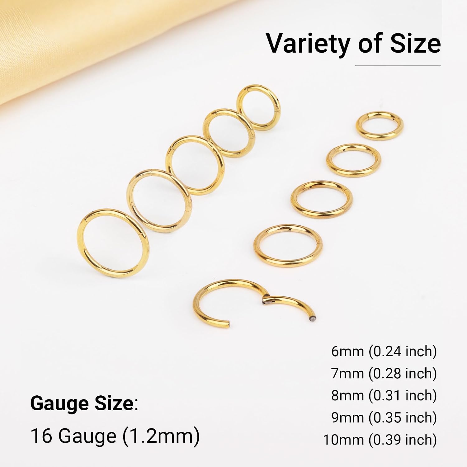 Detalle de LEE&RO Septum Clicker Rings 16G