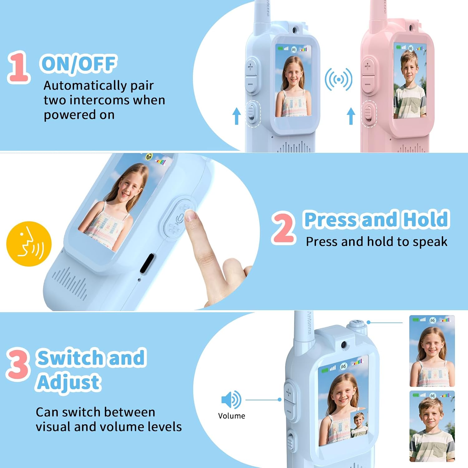 Detalle de Video Walkie Talkies for Kids 150 m range