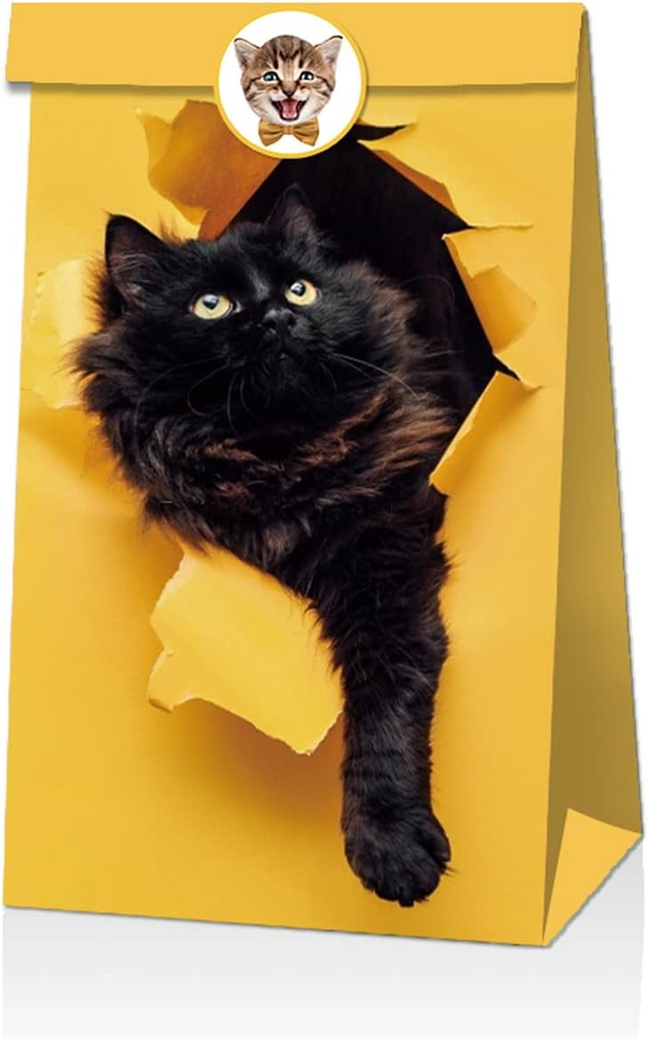 Thumbnail 6 de COSFAN kattenfeestzakjes van kraftpapier met 3D-print en stickers