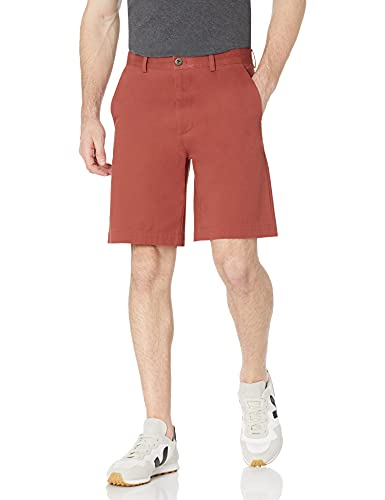 Detalle de Amazon Essentials Pantalones Cortos Chinos de Corte Clásico de 23 cm para Hombre (Rouille, 31W)