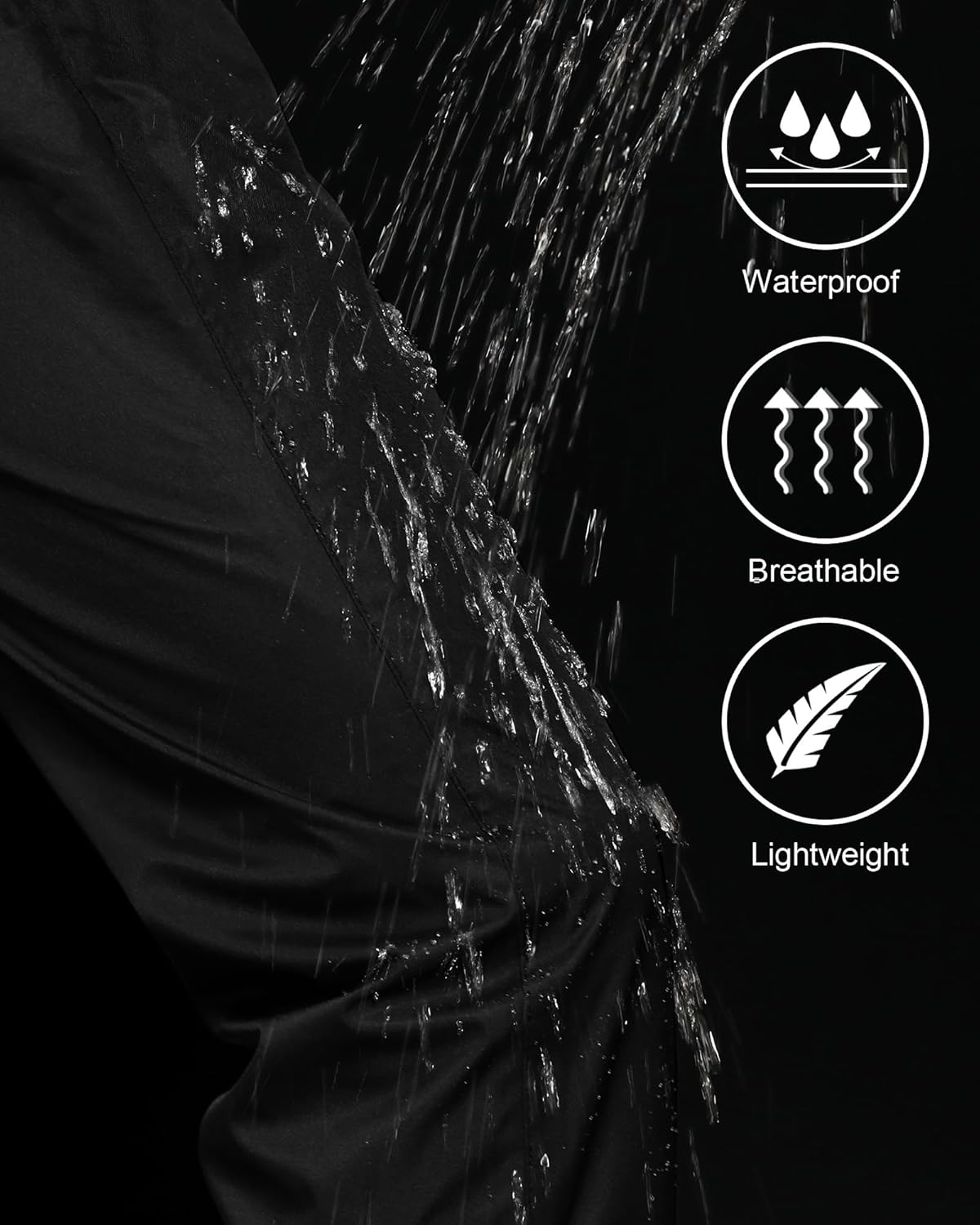 Thumbnail 3 de iCreek Men’s Waterproof Rain Over Pants (Windproof, Lightweight Hiking/Work Rain Pants)