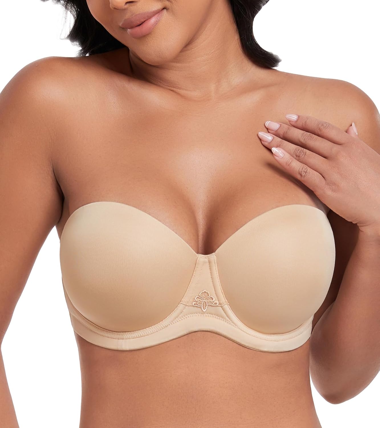 Detalle de DotVol Damen Trägerloser BH Rückenfrei – Push Up Büstenhalter mit geformten Cups für Abendkleider