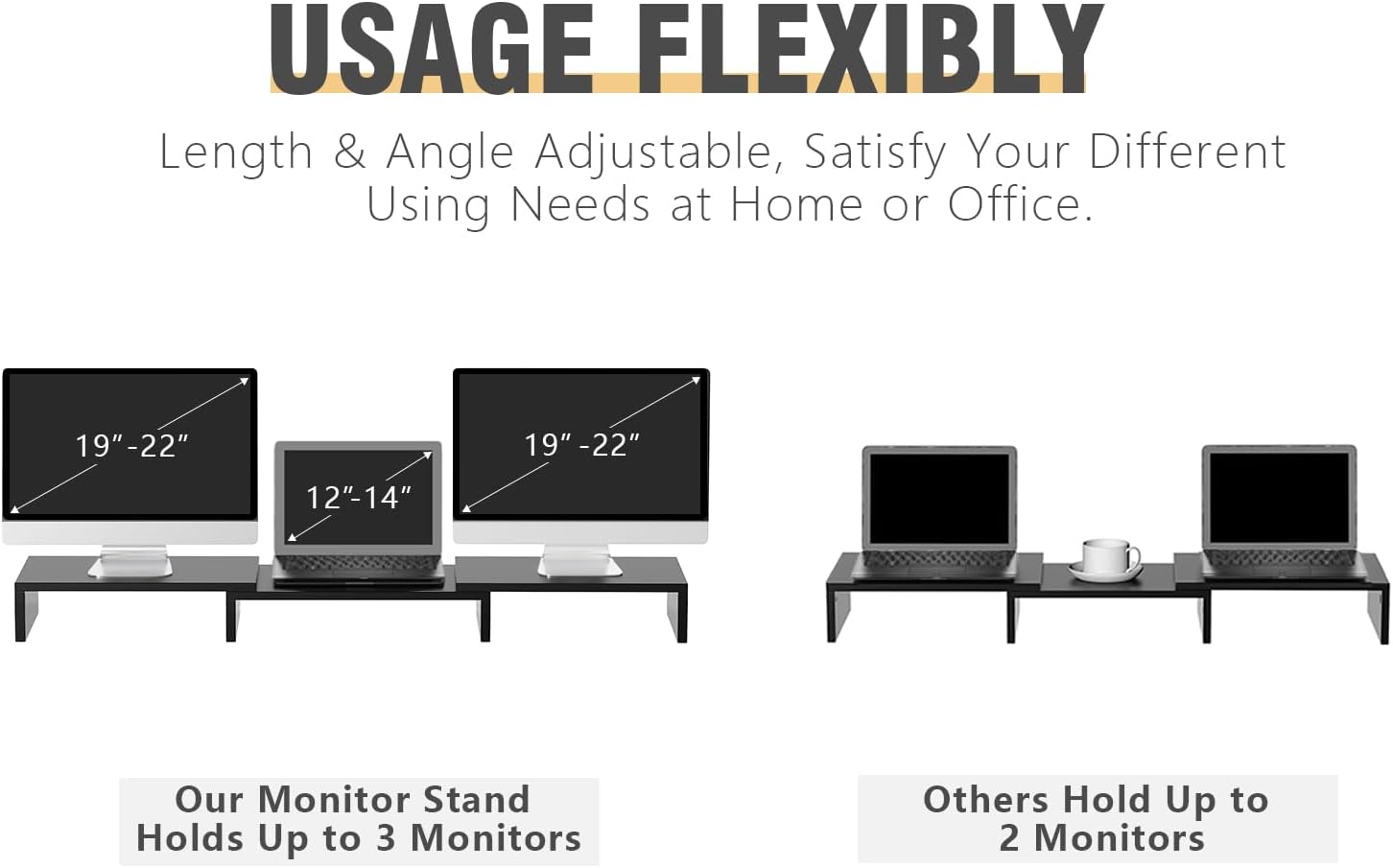 Detalle 2 de TAVR Dual Monitor Stand Riser for 2 Monitors 43.3" ๐ฅ