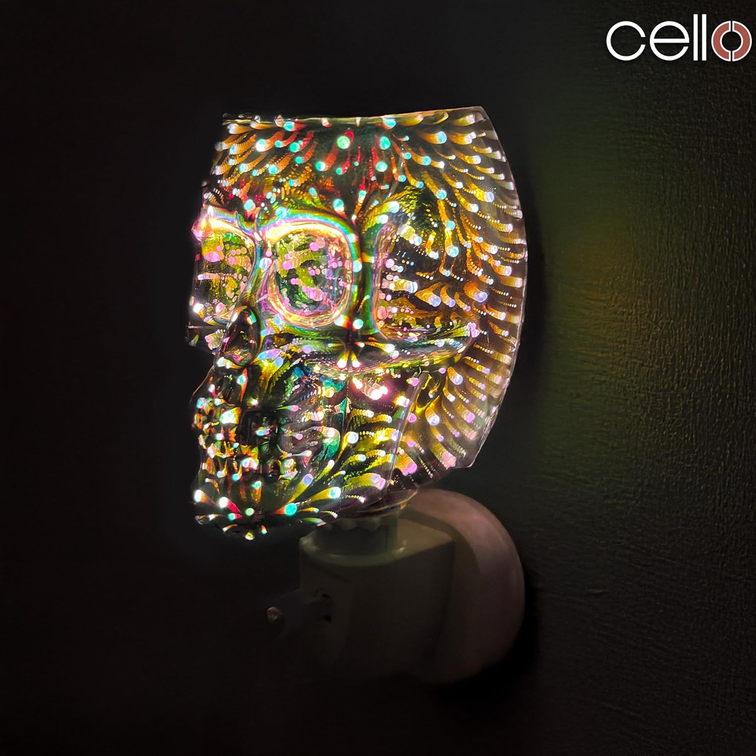 Thumbnail 2 de Cello Skull Electric Wax Melt Burner Plug-in (Infinity 3D design) with LED glow
