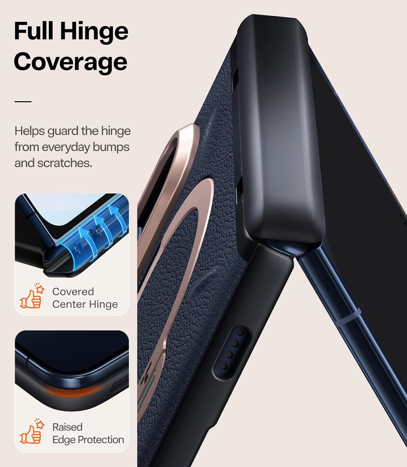 Detalle 1 de TORRAS Q3 VegSkin iPhone Duo Case with 360° Magnetic Stand, Night Sky Blue