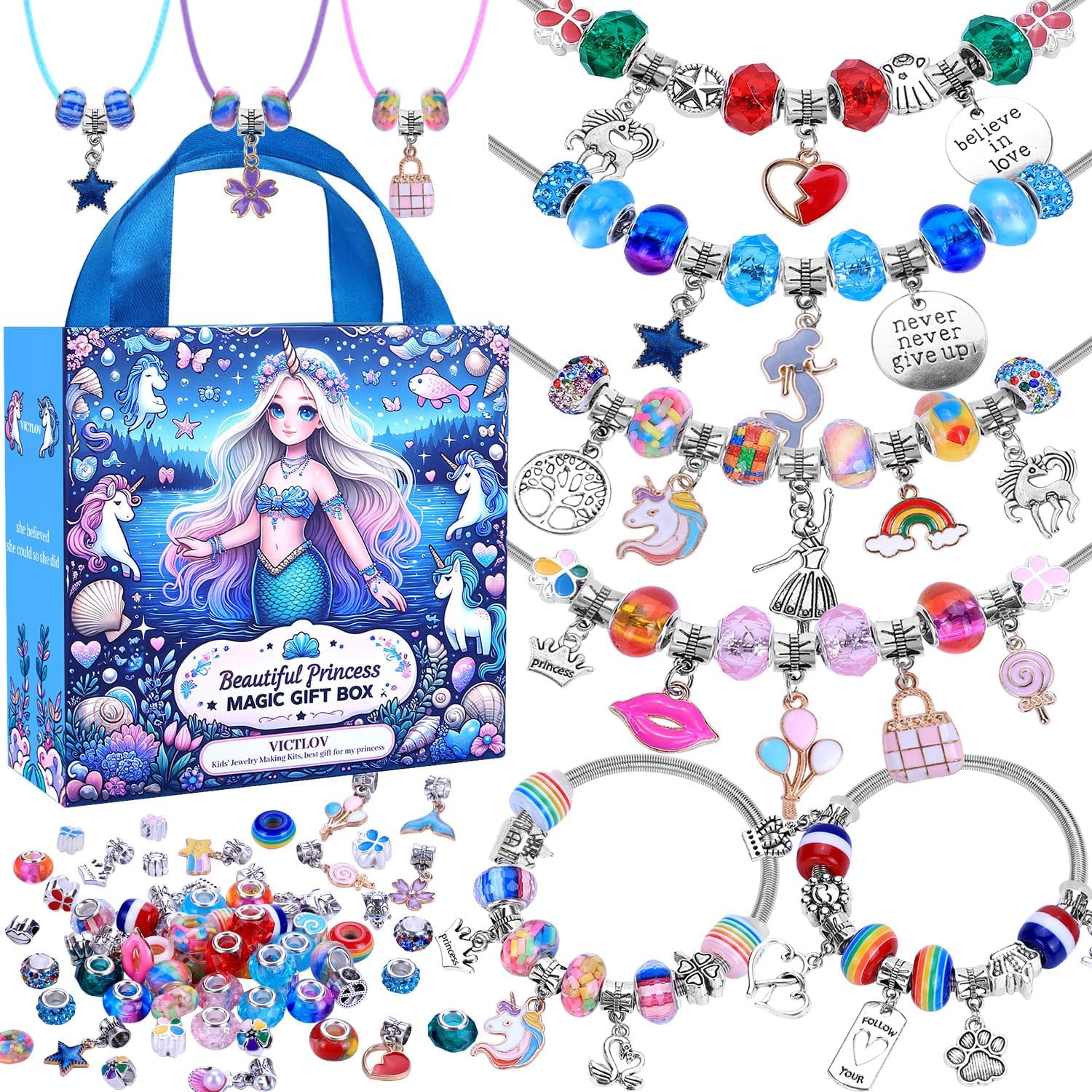VICTLOV Charm Bracelet Making Kit for Ages 5-12 🎨