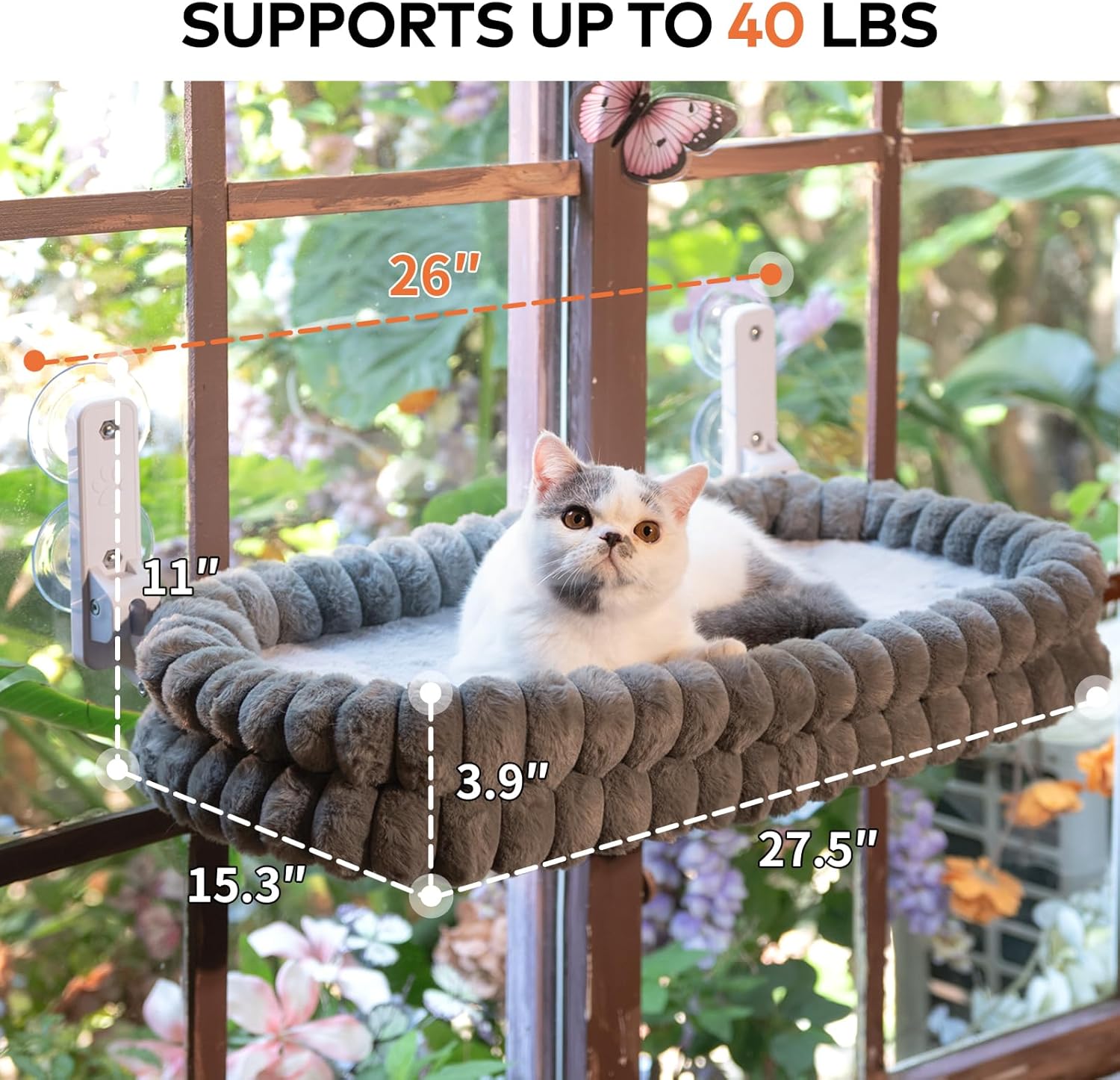 Thumbnail 5 de CheerPals Katzen Fensterliege mit Saugnäpfen – faltbare Hängematte bis 18 kg