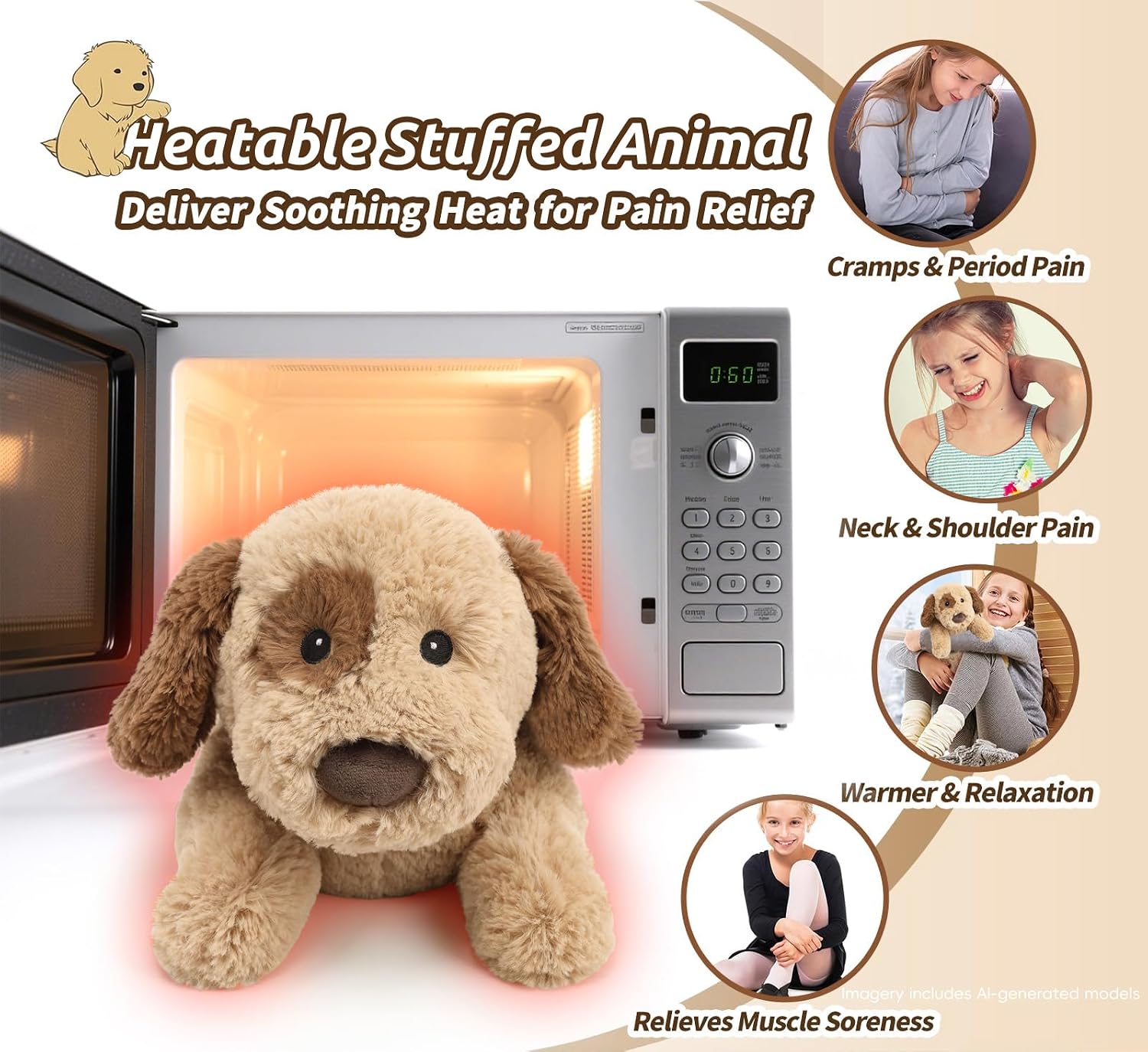 Detalle 1 de Cuckool Microwavable Dog Plush, 14-Inch