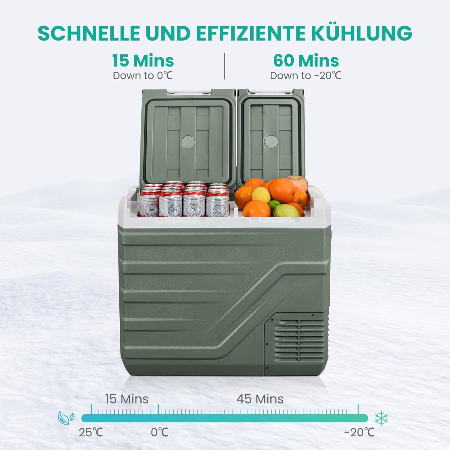 Thumbnail 4 de Alpicool 39L Kompressor Kühlbox Dual Zone – mobiler 12/24V & 230V Kühlschrank für Auto, Camping und Reisen