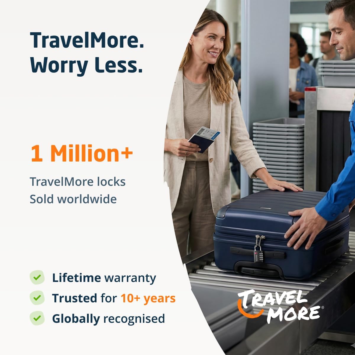 Thumbnail 4 de TravelMore 3 Pack TSA Luggage Locks with 4 Digit Combination – Heavy Duty Padlocks for Travel