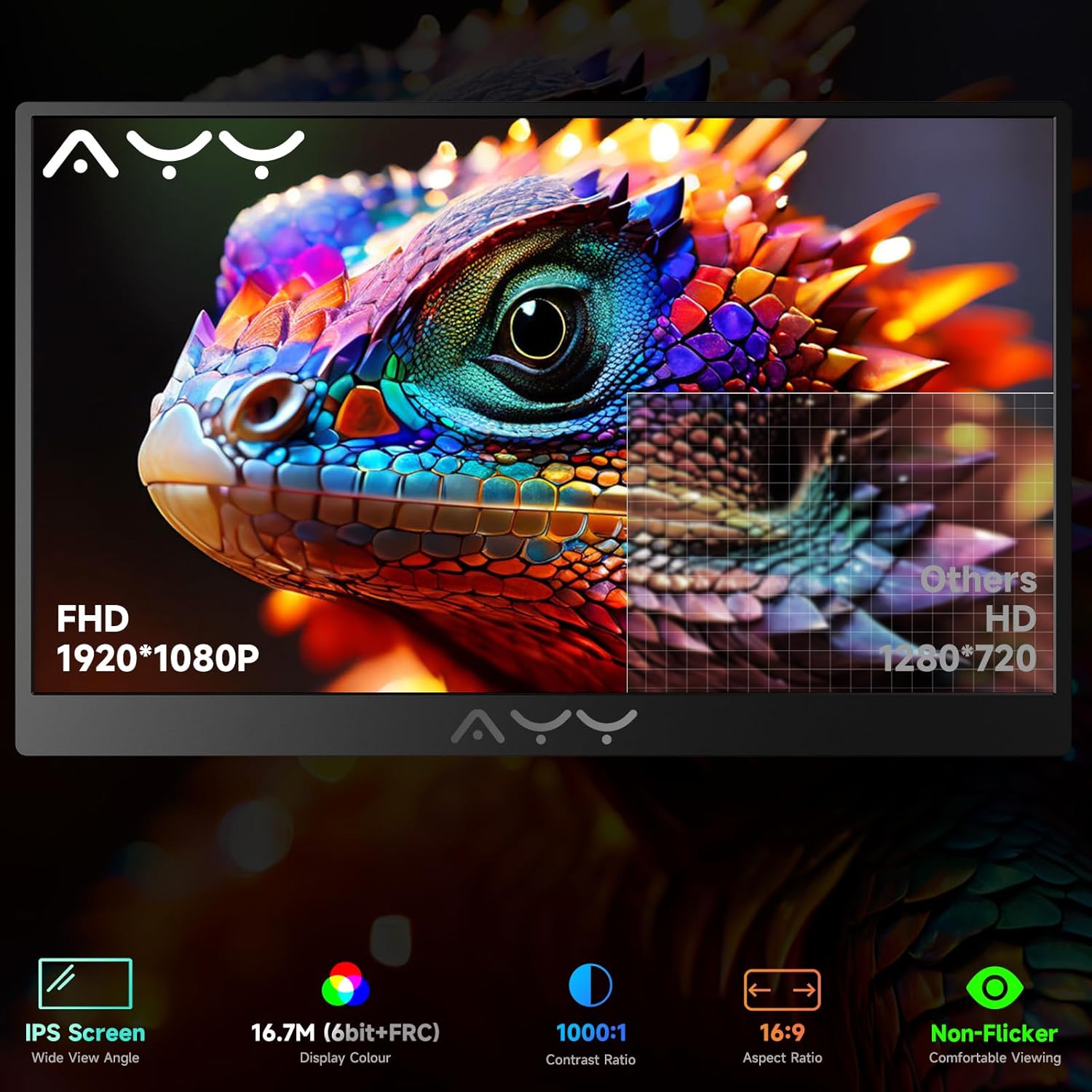 Detalle 2 de QAF 15.6-Inch Portable Monitor: FHD IPS, USB-C Plug-and-Play Second Screen