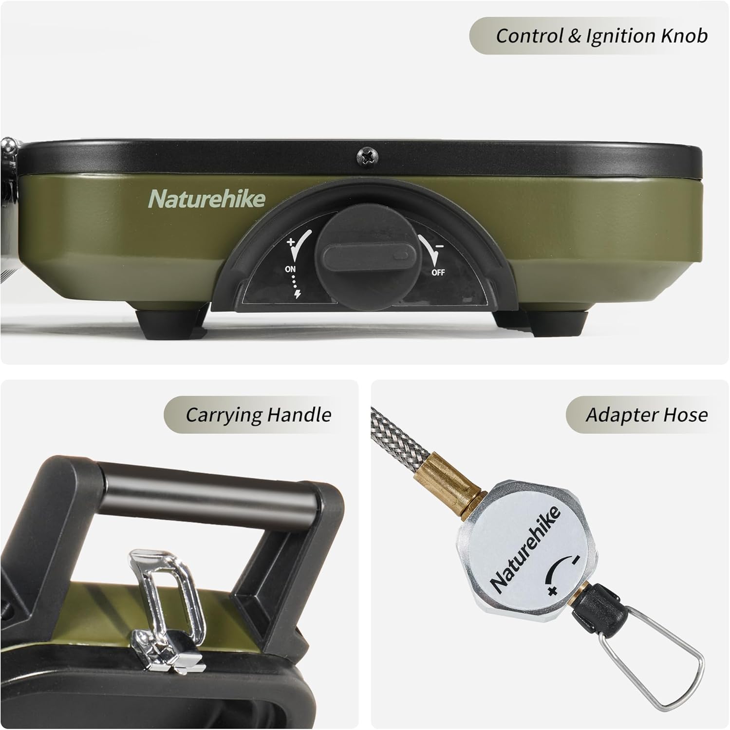 Thumbnail 3 de Naturehike 2 Burner Folding Camping Stove with Griddle (Isobutane) – Portable Outdoor Kitchen
