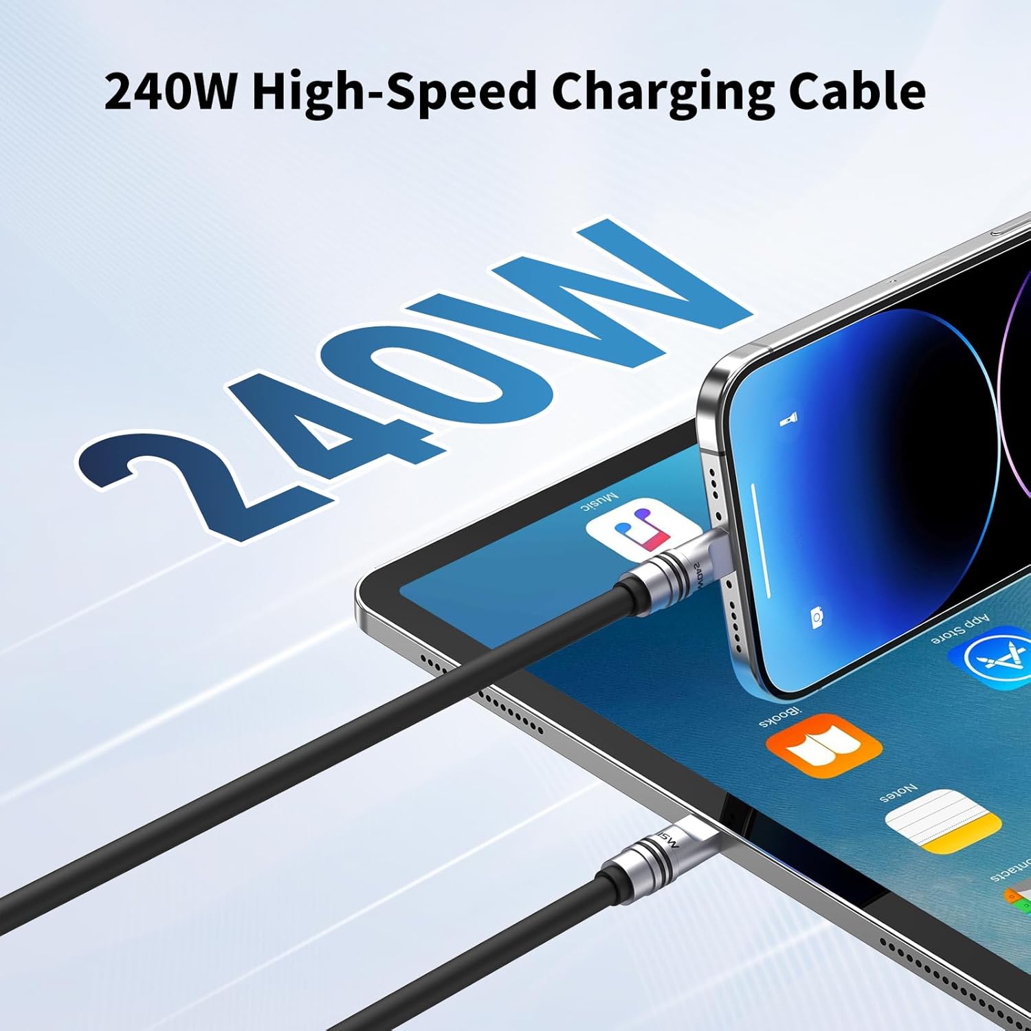 Thumbnail 1 de Hichain USB-C Fast Charger Cable (USB-C to USB-C) 240W, PD 3.1 4FT Black