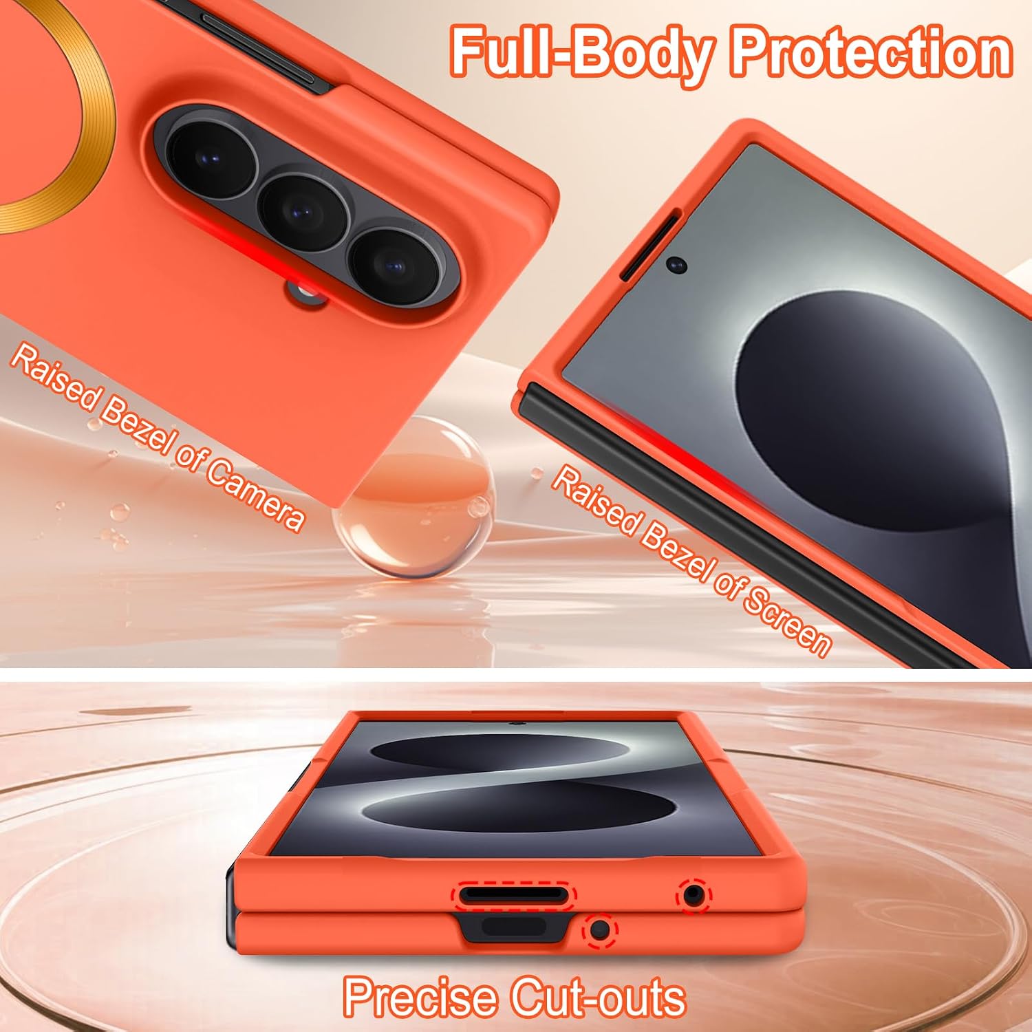 Thumbnail 1 de Illians Magnetic Phone Case for Samsung Galaxy Z Fold 8 Ultra, Orange