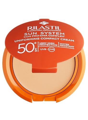 Detalle de Rilastil Sun System Fondotinta Compatto Beige SPF50+ | Coprente e Cremoso, 10 g