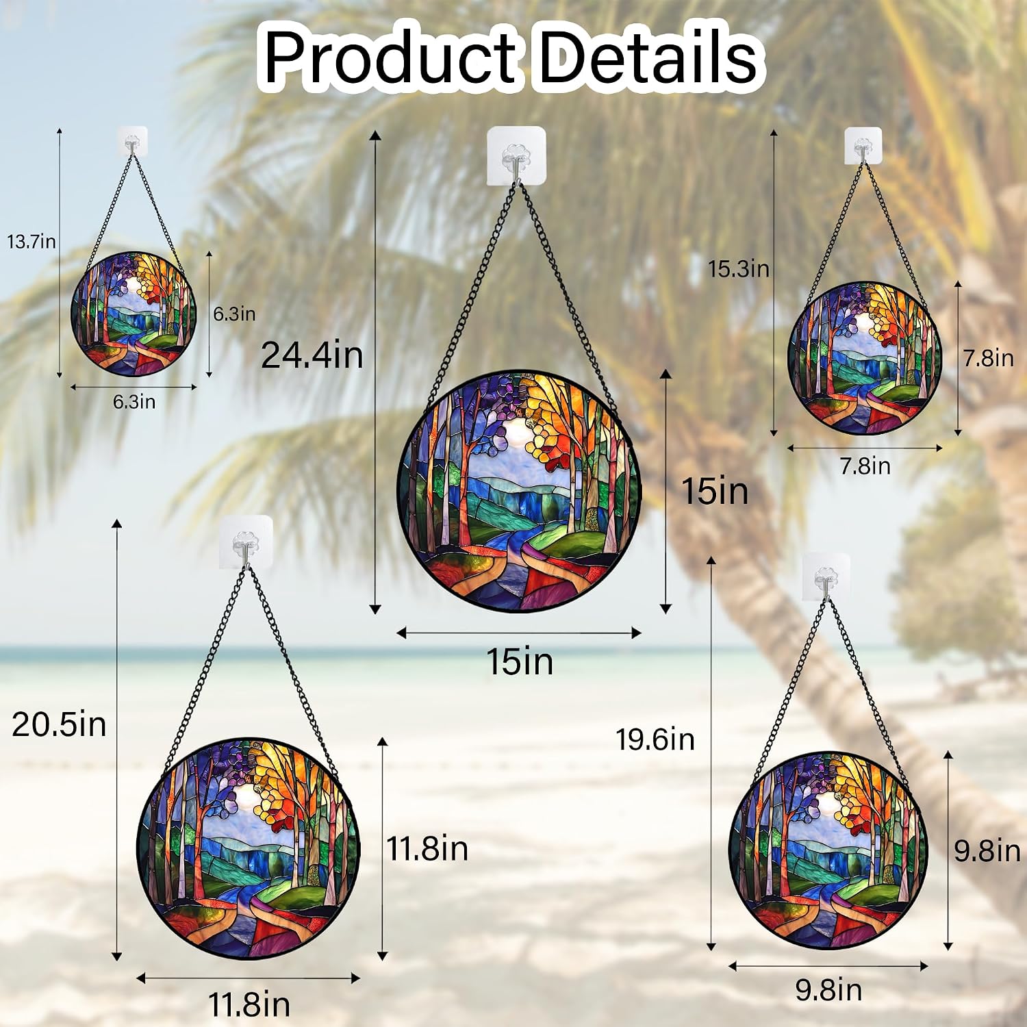 Thumbnail 6 de Stained Glass Suncatcher 9.8-Inch