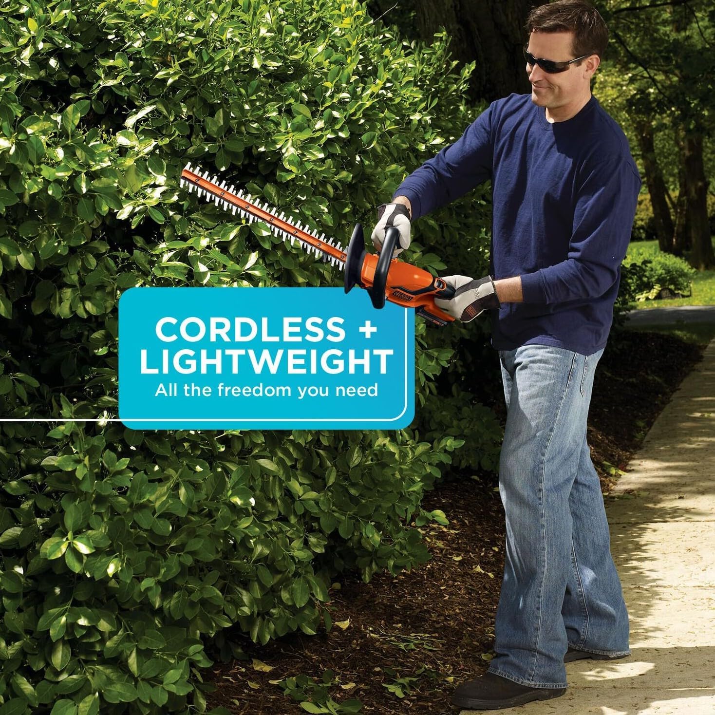 Thumbnail 5 de BLACK+DECKER 20V MAX Cordless Hedge Trimmer (LHT2220) — 22" Steel Blade, Battery & Charger Included