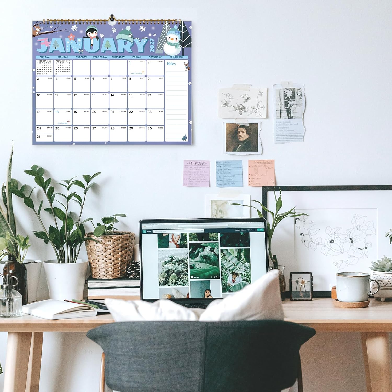 Thumbnail 5 de XISIDO 2026–2027 Wall Calendar, 18-Month Planner with Notes and Hanging Hook