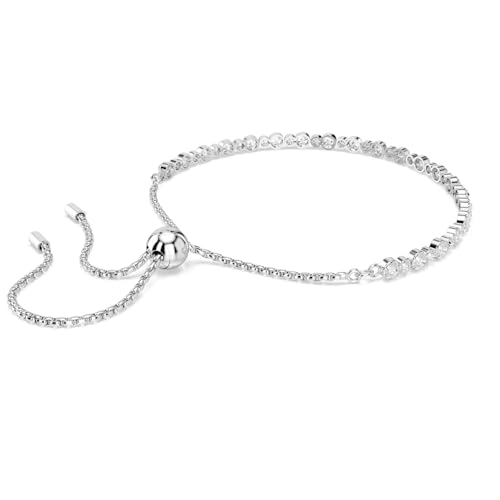 Detalle de Swarovski Pulsera Tennis Matrix Zirconia – Tallas Redondas, Cierre Bola Deslizante, baño de rodio, blanca