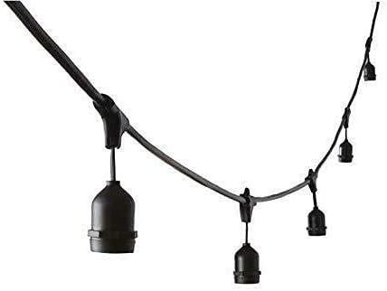 Detalle de TEMPO DI SALDI Cordoniera New-Lamps con 10 Porta Lampada E27 – 10 metri, interno/esterno