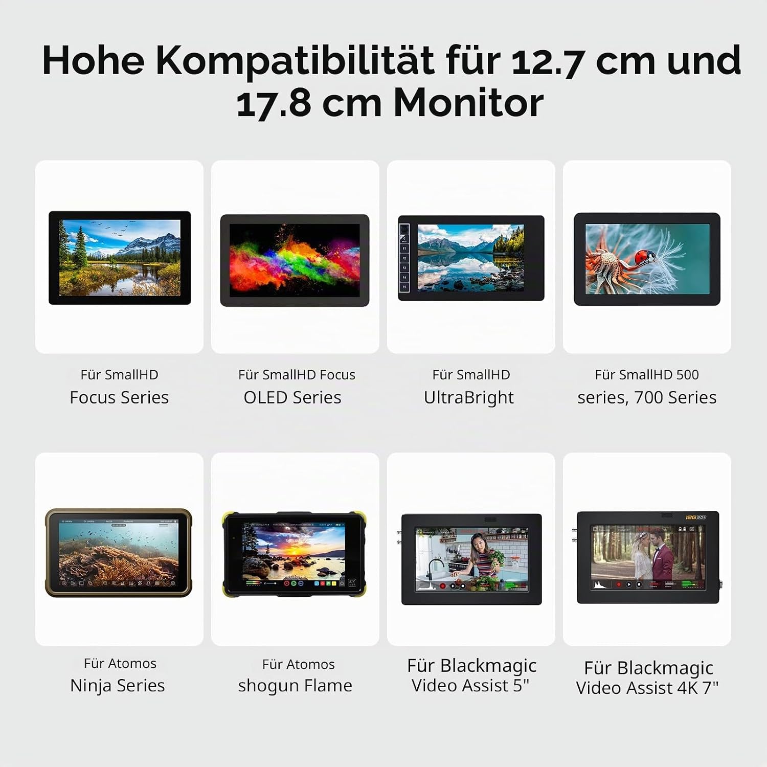 Detalle de SMALLRIG 2905B Kamera-Monitorhalter mit Cold-Shoe-Adapter, 360° drehbar & 180° neigbar