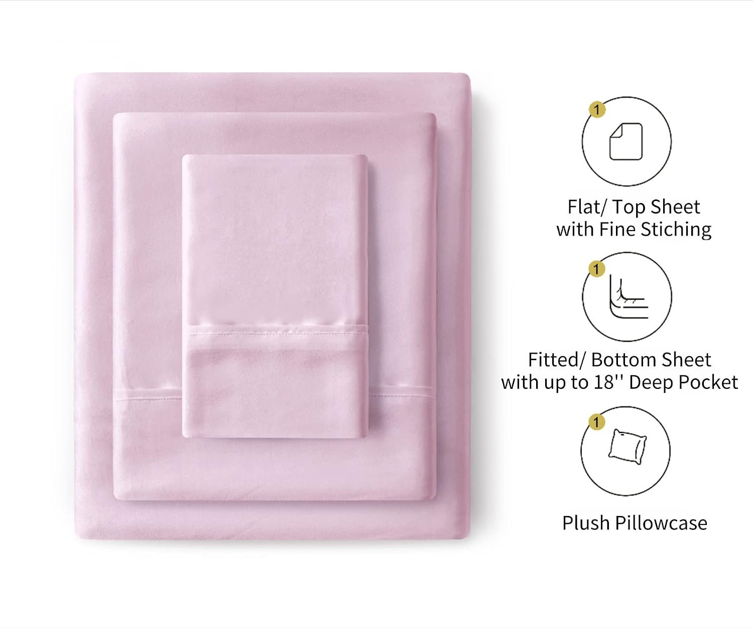 Detalle 2 de Satin Bed Sheet Set, Twin Size