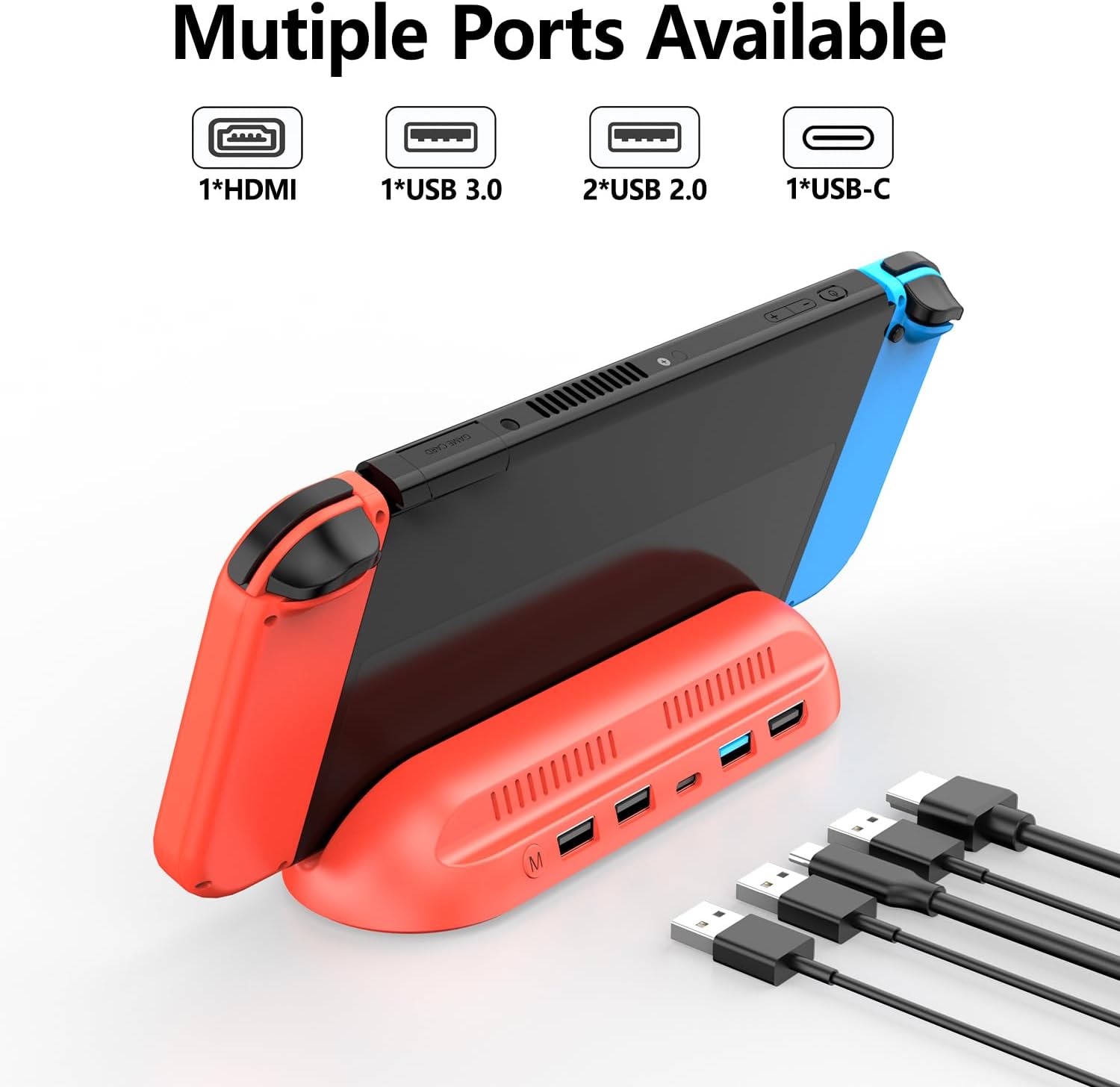 Thumbnail 1 de RREAKA 5-in-1 Switch Dock für Nintendo Switch OLED inkl. HDMI, USB 3.0 & Type‑C Laden