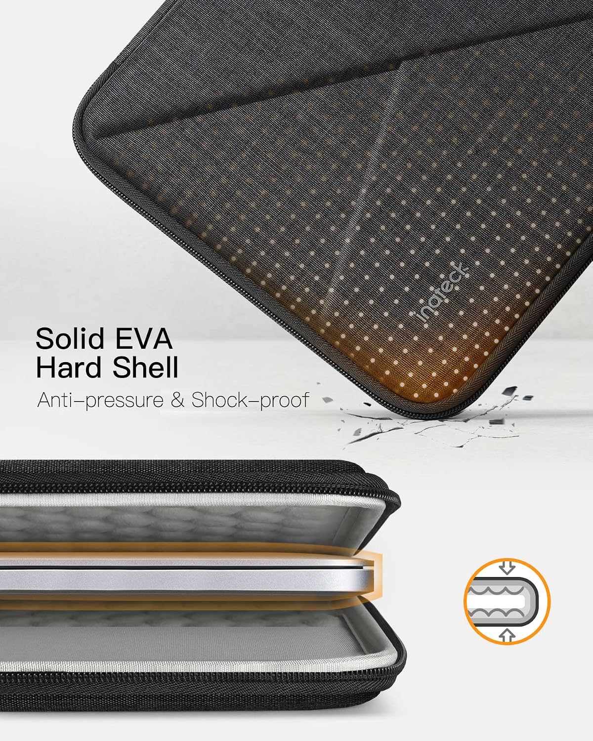 Thumbnail 1 de Inateck 13.3 inch Shockproof EVA Laptop Sleeve with Accessory Bag (Compatible with 14" MacBook Pro/Max 2021–2026, 13" MacBook Air/Pro 2012–2017)