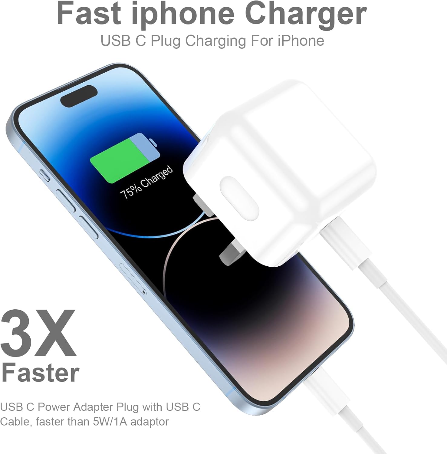 Detalle de USB C iPhone fast charger 2 pack