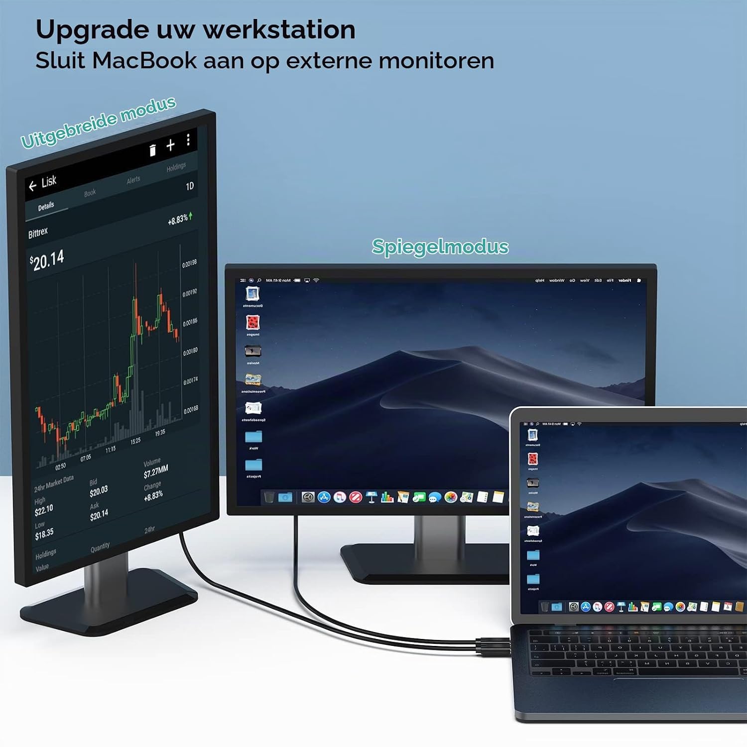 Thumbnail 5 de BENFEI 000120black-3f USB-C-naar-HDMI-kabel, 0,9 m, 4K bij 30 Hz