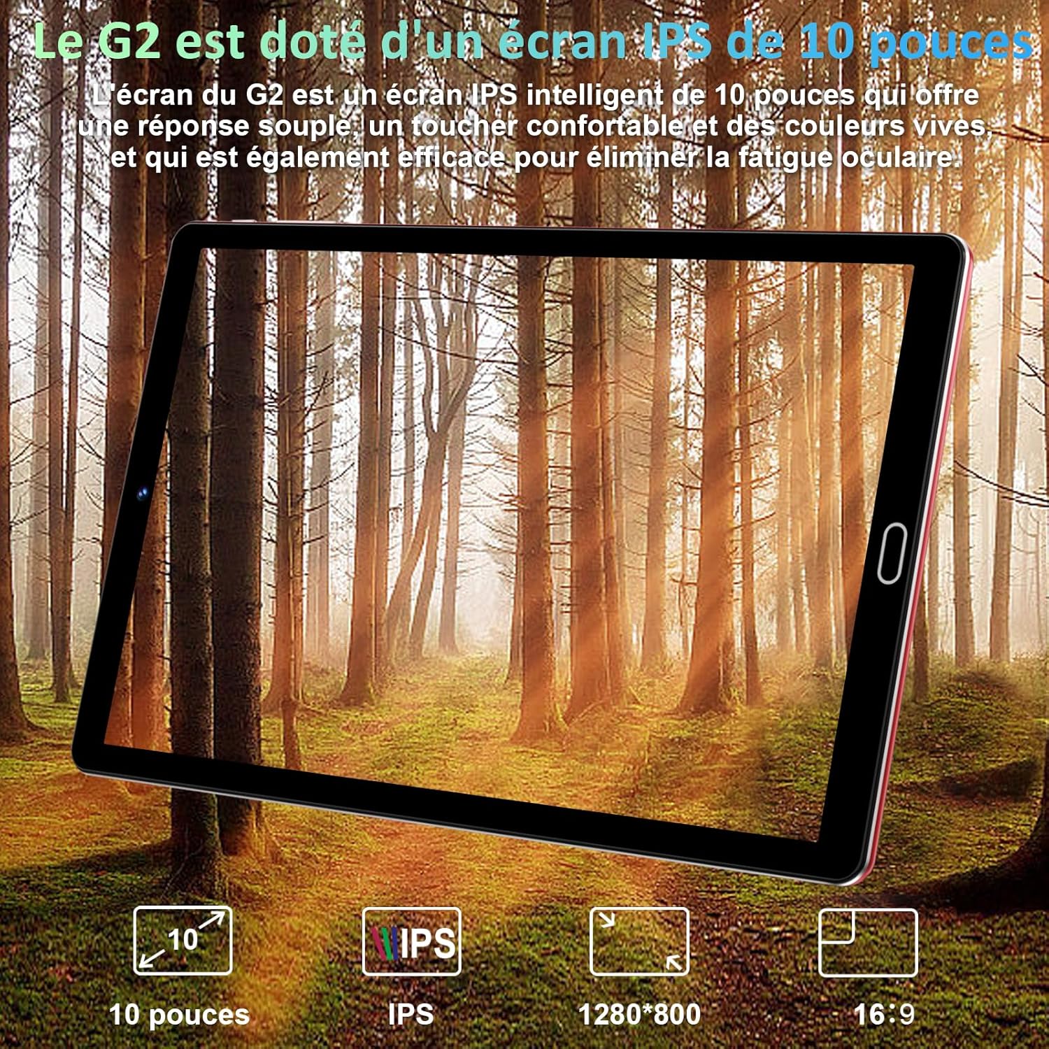 Thumbnail 4 de GOODTEL Tablette Android 13 10 pouces (64 Go + extensible) 5G/2,4G, GPS, double appareil photo et étui clavier-souris – Rouge