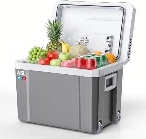 Detalle de TOOHUB 45L Elektrische Kühlbox – Thermoelektrisch, leise, mit Rollen und 12V/230V