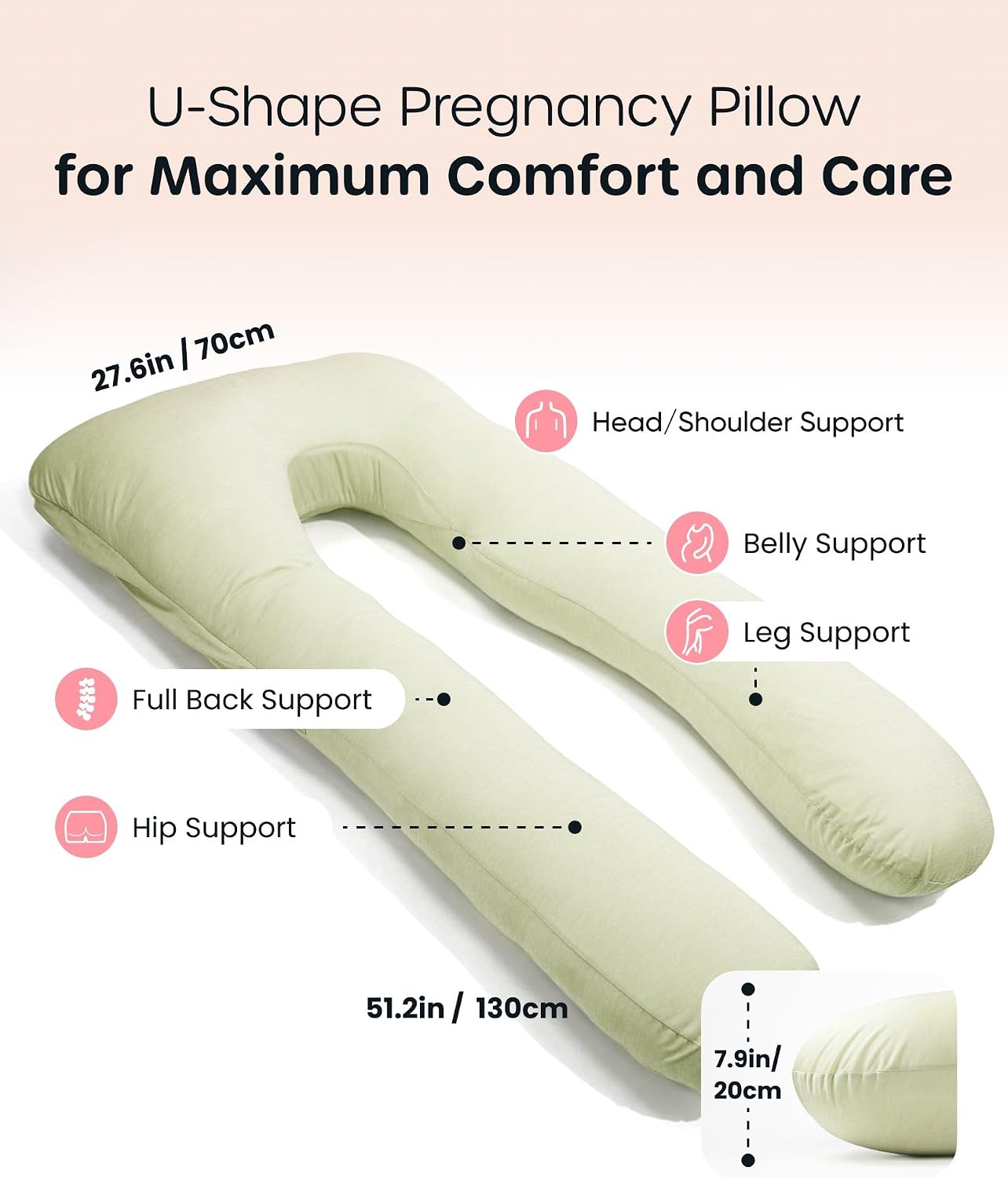 Detalle de Nuliie Pregnancy Pillow, U-Shaped