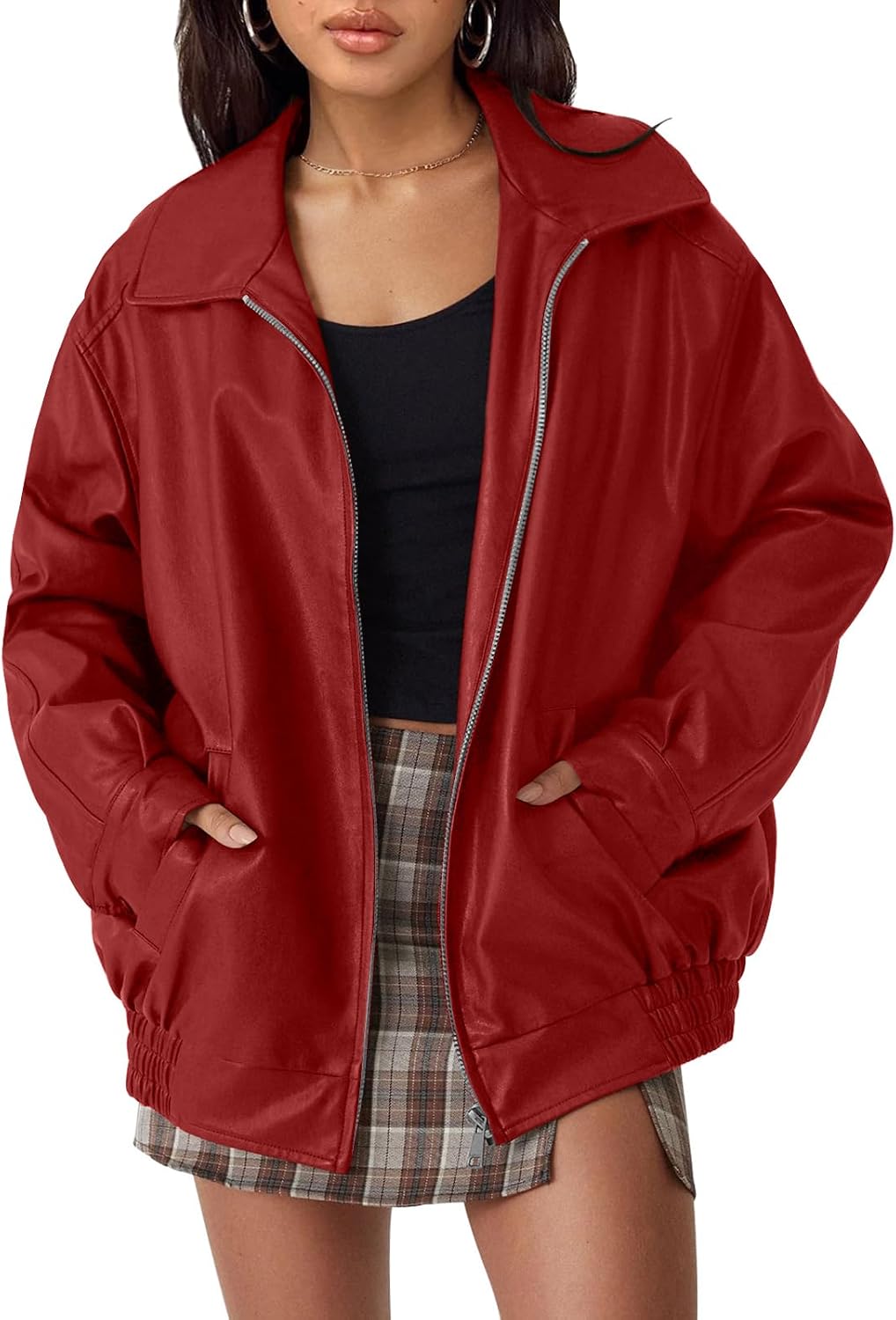 Thumbnail 6 de AUTOMET Women's Oversized Faux Leather Jacket