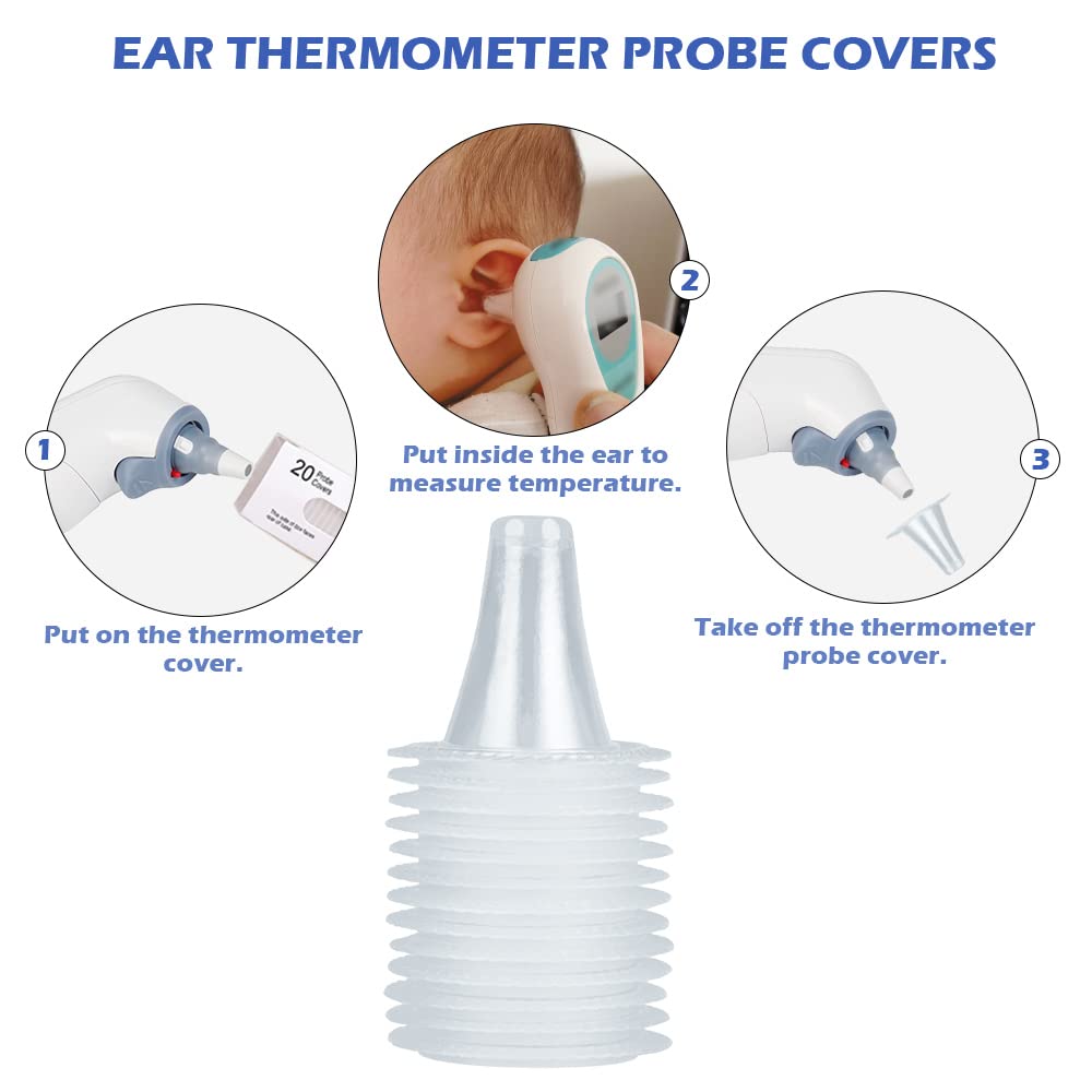 Thumbnail 2 de 100 Stück Braun Fieberthermometer Schutzkappen für Ohrthermometer – Einweg-Ersatzkappen