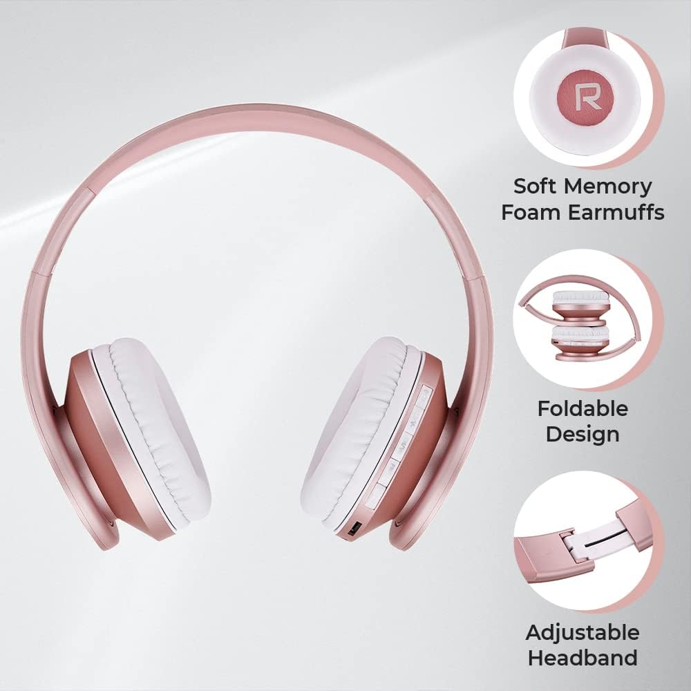 Detalle de PowerLocus Bluetooth Headphones Over Ear with Microphone and FM Radio