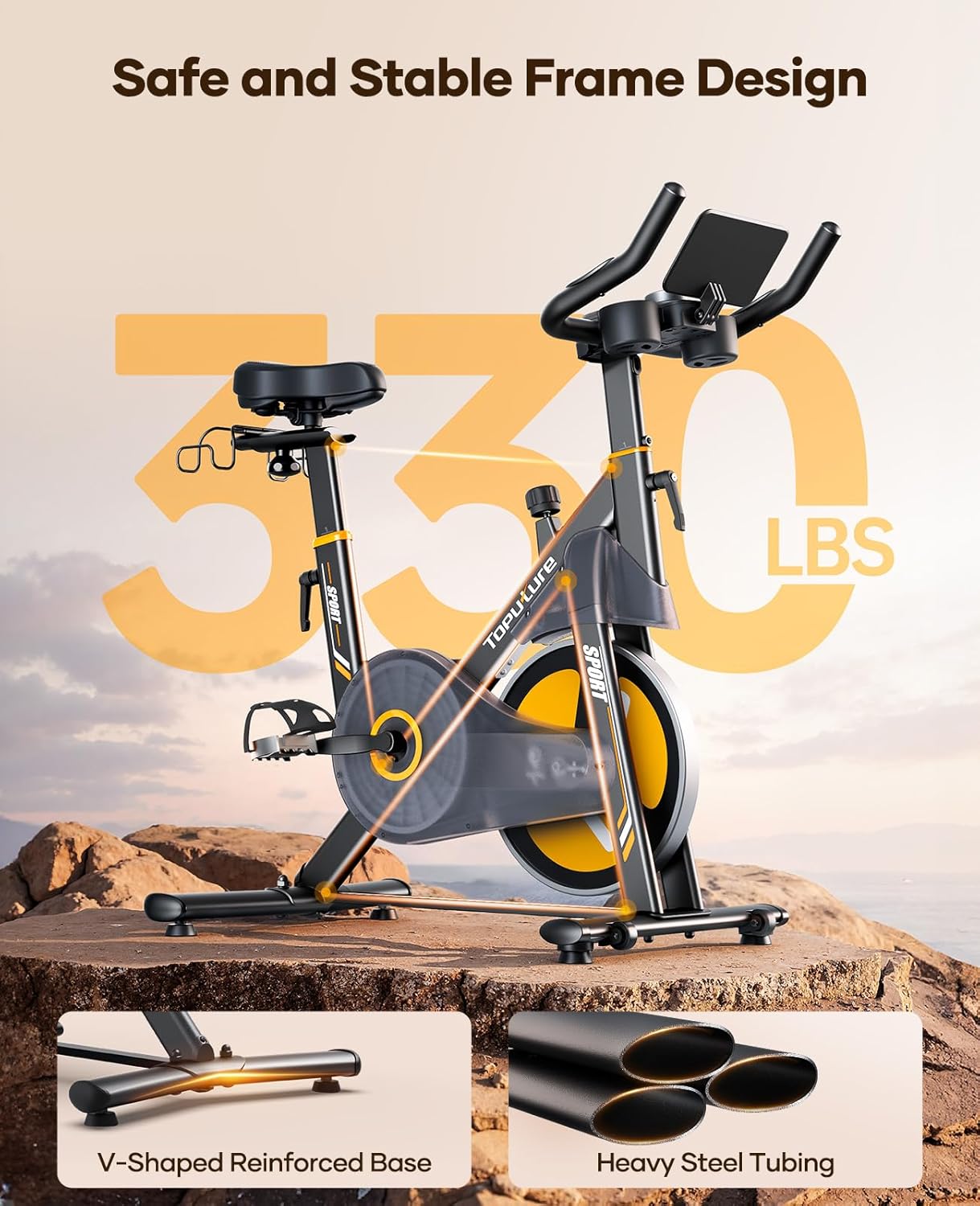 Thumbnail 6 de 2026 Toputure Exercise Bike with Touchscreen LCD Display